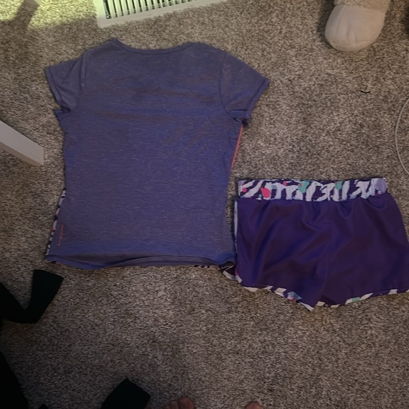 Skechers active purple patterened swimsuit pair size XS. - Picture 2 of 2